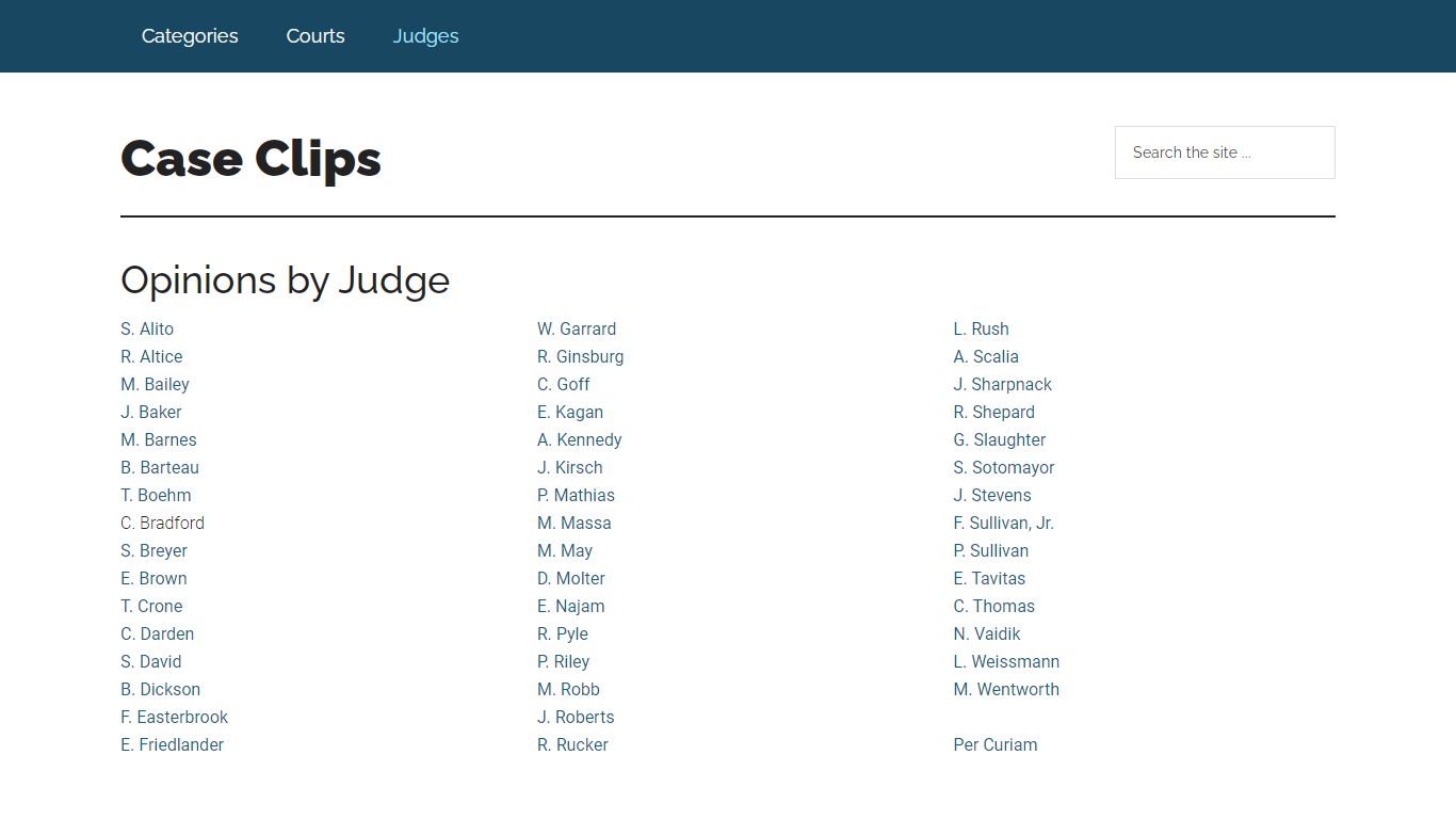 Opinions by Judge - Indiana